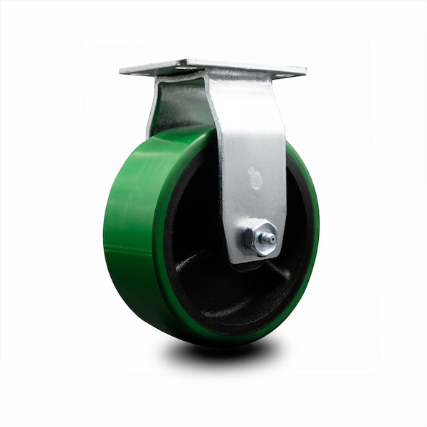 5 Inch Green Poly on Cast Iron Wheel Rigid Caster with Roller Bearing SCC